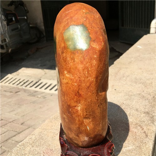 6.57Kg Jadeite Boulder - rough raw Cut Natural Jade Specimen +stand  X36 - Picture 10 of 12