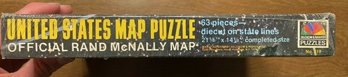 Rompecabezas de mapas vintage Selchow & Righter Estados Unidos mapa Rand McNally 63 piezas T1 - Imagen 9 de 12