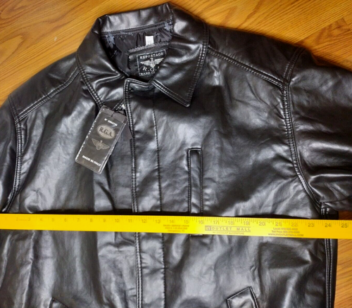 Reportage RGA Giacca Pelle PU Nera Italiana con Etichetta Uomo Taglia XXL Made in Italy - Foto 11 di 18