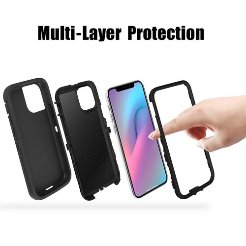Hybrid Heavy Duty Defender Case Cover Belt Clip Holster For iPhone 12 11 Pro Max - Picture 8 of 78