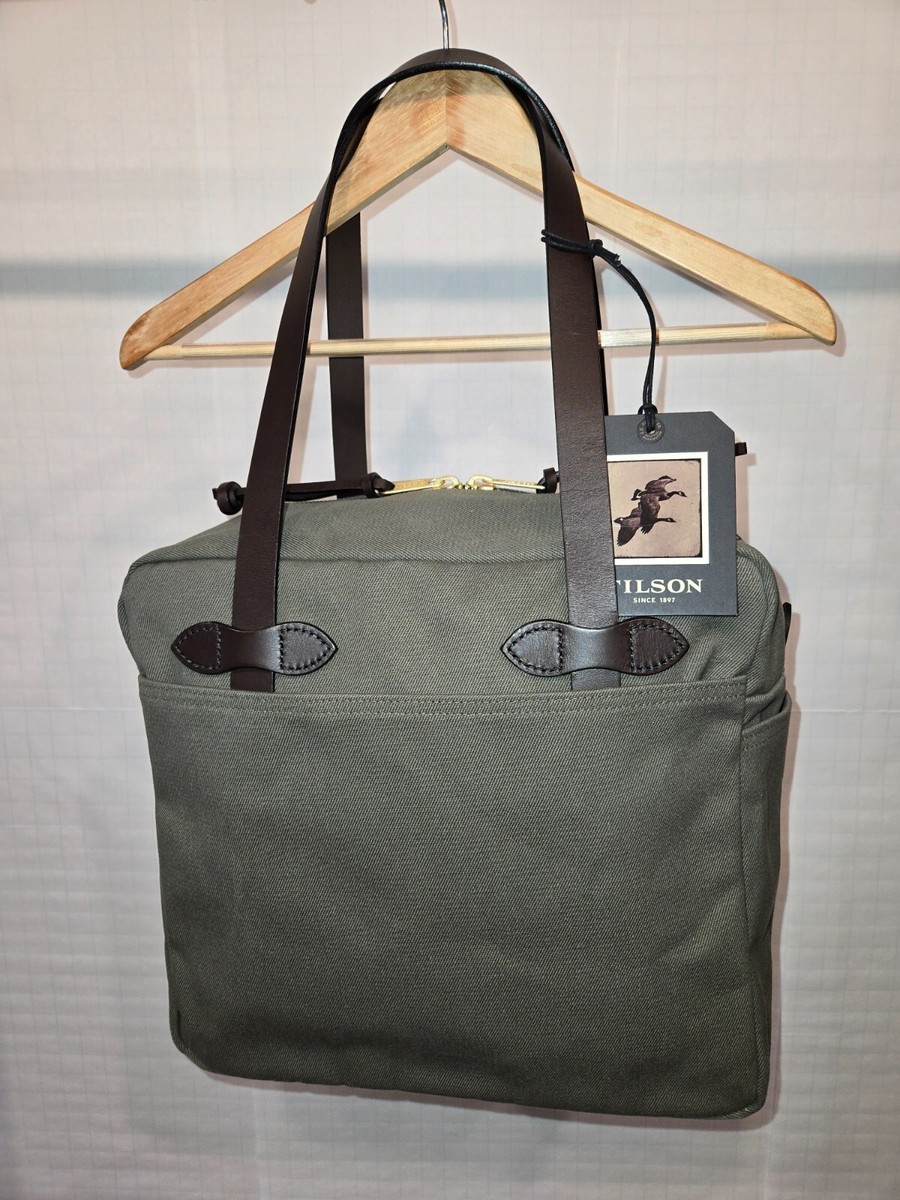 FILSON RUGGED TWILL ZIPPER TOTE BAG OTTER GREEN - 11070261