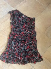 Veronica Beard Womens Ballard One Shoulder Floral Crinkle Dress Size 10 $495