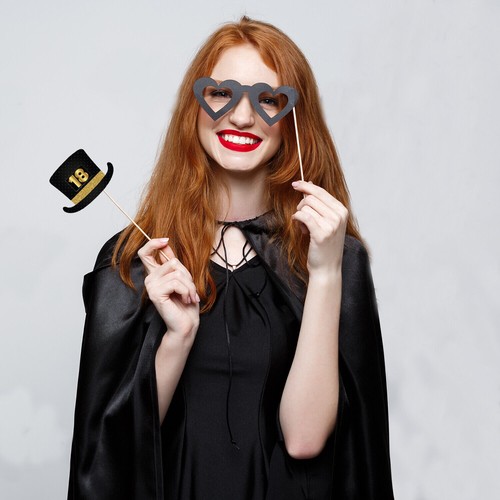 21 piezas accesorios para fiesta de cumpleaños cabina de fotos selfie con palo 18/40/50/60 - Imagen 4 de 15