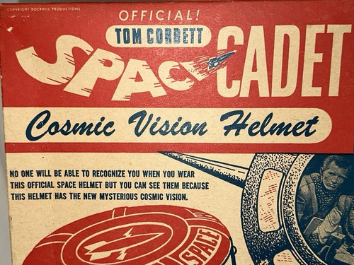 VTG 1950'S TOM CORBETT SPACE CADET COSMIC VISION HELMET TOY W OG BOX. No. S-12 - Bild 8 von 24