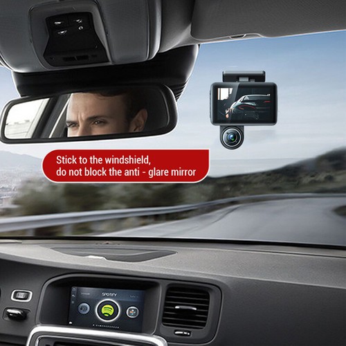 4" 1080P Car 3Lens Dash Cam Front/Rear/Inside Video Recorder Camera G-sensor Kit - Bild 9 von 18