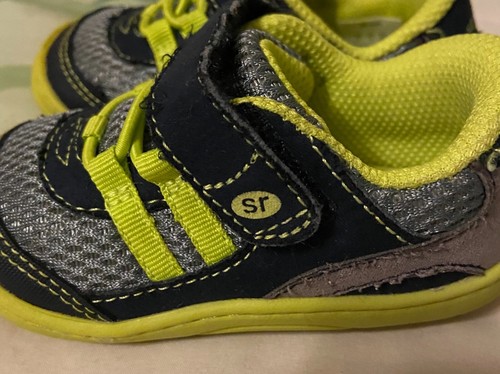 Stride Rite Ivan Green/Blue Memory Foam Baby Boy Shoes Size 4 - Picture 3 of 8