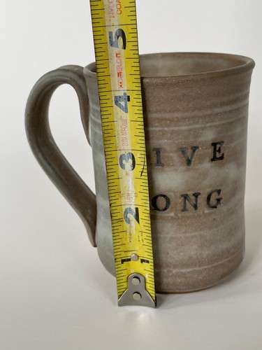 Kunstkeramik "Live Long" Becher 14 Unzen Handarbeit signiert Joe Staskal Fat City Ton EUC - Bild 2 von 12