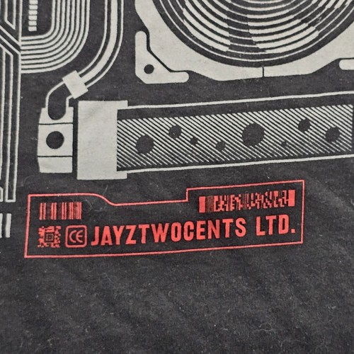 Jay Z Two Cents Turn Table Schwarz Kurzarm Baumwollmischung T-Shirt Herren XL - Bild 5 von 10