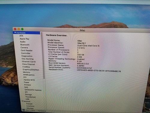 Apple iMac 21.5" Mid 2017 Core i5 2.3 GHz 8GB DDR4 RAM 1 TB HDD Catalina Used - Picture 3 of 10