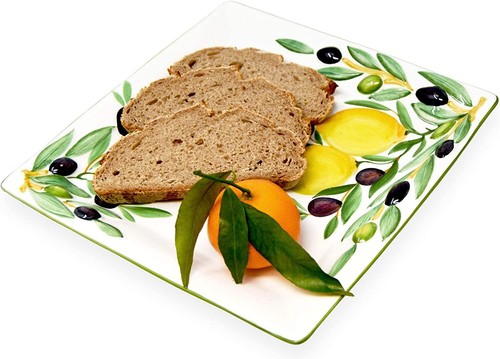 Relief Keramik Teller Tomate Olive Aufschnittplatte, Servierteller ca.27x27cm - Bild 3 von 4