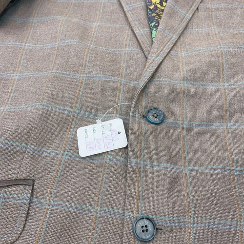 Ted Baker Blazer Jacket Men's Size 5 (XL) Brown Check Elbow Pads Classic - Picture 16 of 16