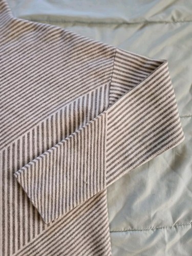 Cynthia Rowley Viscose Sweater Womens XL Beige White Striped High Neck Stretch - Picture 13 of 15
