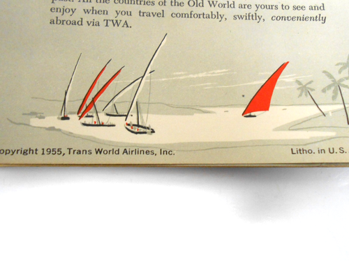 VINTAGE TWA TRANS WORLD AIRLINES AIR ROUTEN IN DEN VEREINIGTEN STAATEN 1955 - Bild 5 von 5