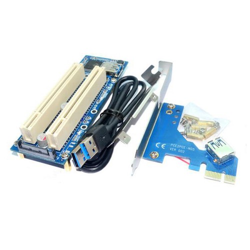 PCI-E Express X1 to Dual PCI Riser Extend Adapter Card With - Afbeelding 3 van 3