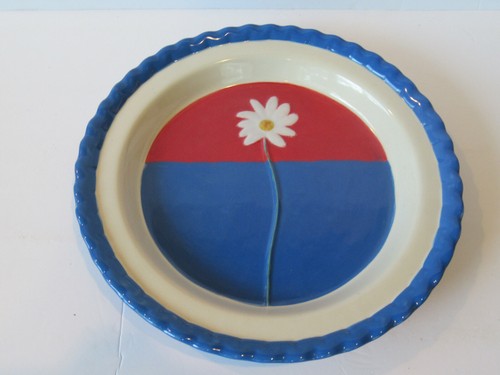 Yankee Doodle Daisy Dept 56 Zeit zum Feiern Kuchen/Quiche Teller 11" rund - Bild 1 von 9