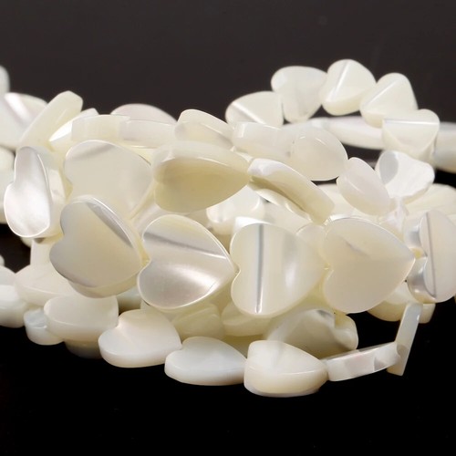 Natural White Love Heart Shell Mother Of Pearl Loose Beads For Jewelry Making - Picture 6 of 10