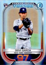 2021 BOWMAN CHROME SCOUTS TOP 100 BTP-97 DEIVI GARCIA NEW YORK YANKEES 
