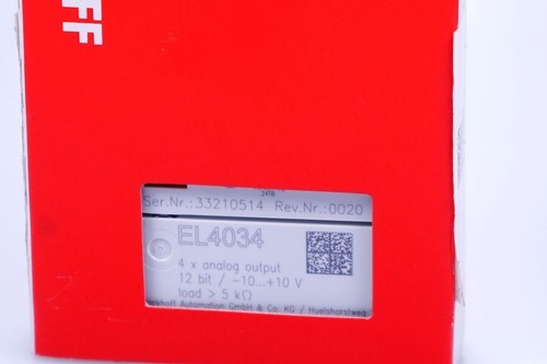 BECKHOFF EL4034  4-Kanal-Analog-Ausgangsklemme -10 V..+10 V, 12 Bit, 4 x 2-L NEU - Bild 2 von 3