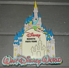 Vintage Walt Disney World Cinderella Castle Magnetic Photo Frame Tinker Bell