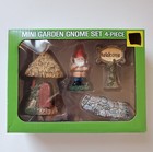 Mini Fairy Garden Gnome Set 4 Piece House Welcome Sign Figure Stone Path Boxed