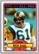 1980 Topps 25 Los Angeles Rams Rich Saul