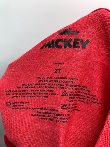 Disney Mickey Mouse 2T Red "Ladies Man" Long Sleeve Shirt - Foto 4 di 5