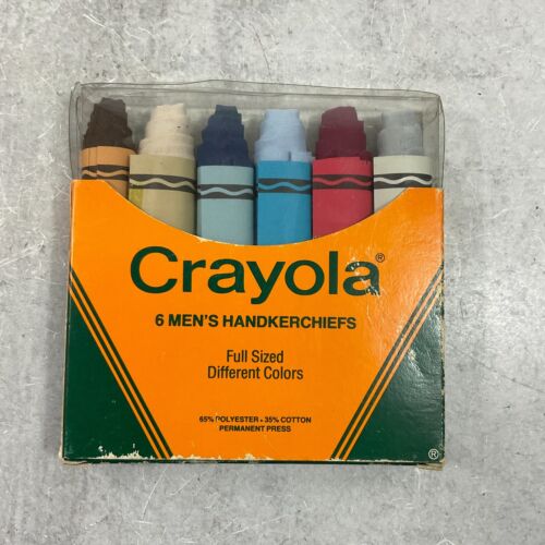 Vintage 1981 Binney & Smith Set of 6 Crayola Crayon Handkerchiefs in box - Picture 2 of 9