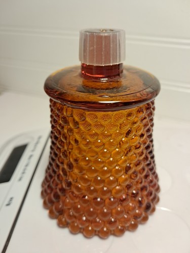 Amber Brown Glass Votive Peg Cup Candle Holder 3x3 Hobnail - Picture 2 of 14