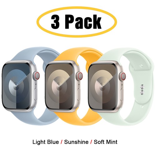 PACK de 3 correas deportivas de silicona para Apple Watch 10 9 8 7 SE 40/44/41/45/42/46 mm - Imagen 31 de 33