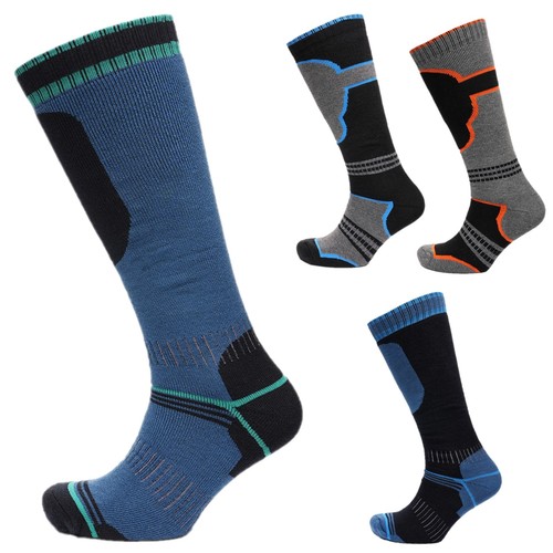 Men's Ski Socks 4 Pairs Knee Length Thermal Outdoor Snowboarding - UK 6-11 - Picture 4 of 9