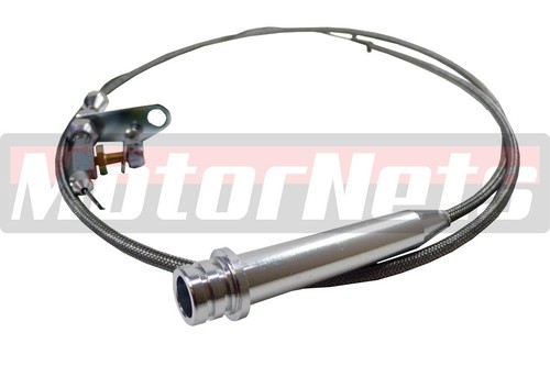 Billet Throttle Gas Pedal Kit 36" Stainless Braided Cable & Return Spring 700R4 - Bild 2 von 8
