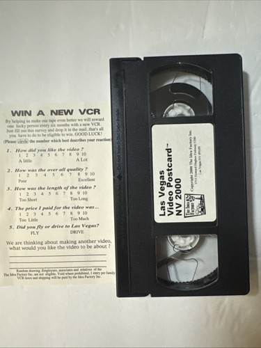 Las Vegas Video Postcard VHS Summer 1999 Idea Factory Bellagio, Siegfried & Roy - Picture 3 of 3