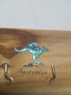 Vintage Key Holder Abalone Shell Kangaroo Australia Four Hooks