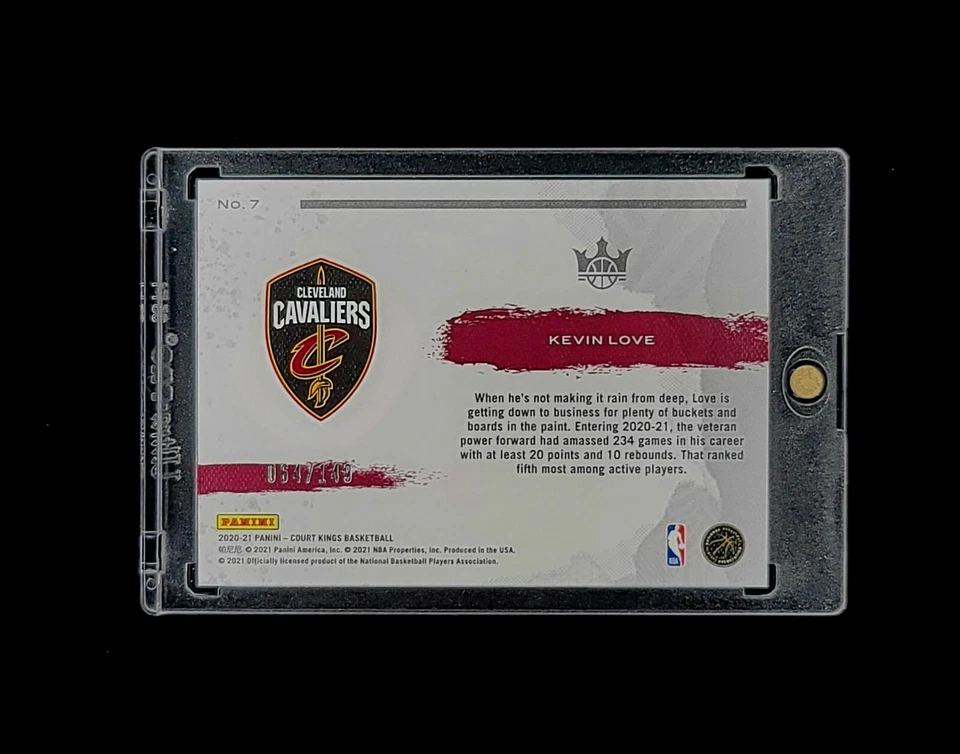 Numbered Ruby #64/149 - 2020-21 Court Kings Points In The Paint - Kevin Love #7 - image 3 of 3