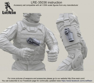 Live Resin 1/35 10 Empty BlackHawk CQC SERPA Pistol Holster - LRE35036 Live Resin 1/35 10 Empty BlackHawk CQC SERPA Pistol Holster - LRE35036
