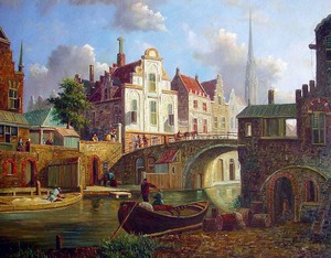 Art Oil Netherlands Caspar Andriaans van Wittel Cityscape Bacino di San Marco