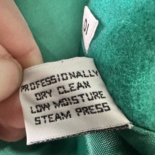 Vintage Herman Kay Wool Coat Women’s Size 10 Green Mod Swing Made in USA - Picture 9 of 11