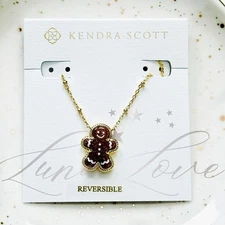 KENDRA SCOTT Gingerbread Gold Short Pendant Necklace In Goldstone NWT