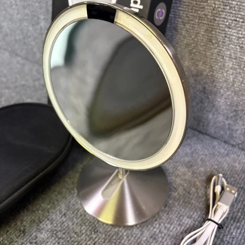 Simplehuman Sensor 5" Round Rechargeable Mini Travel Makeup Mirror 10X Magnify - Image 3 of 4