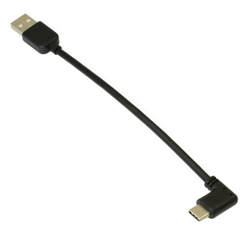 6inch USB Type-C 90 Degree Male to Type-A Male Cables  480Mbps  Black - Picture 2 of 3