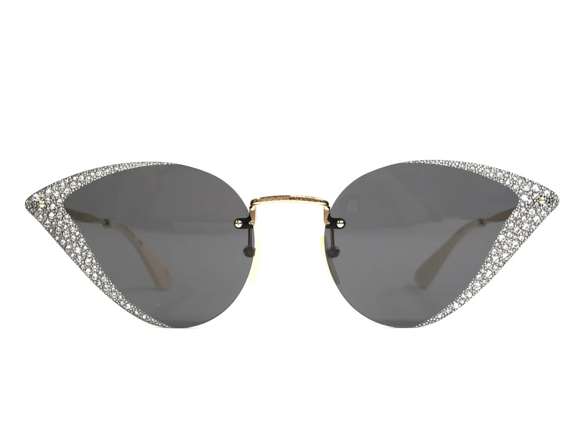 Gucci Sunglasses GG0898S 001 Gold Cat Eye Crystal Frames  display picture 1