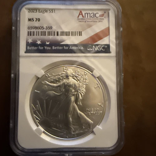 2023 $1 AMERICAN SILVER EAGLE NGC MS70 AMAC LABEL