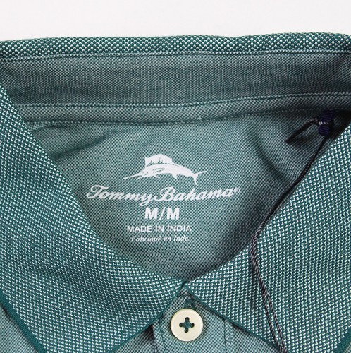 Tommy Bahama Polo Shirt Mens Medium Deep Sea Teal Moisture Wicking Easy Care $99 - Picture 3 of 6