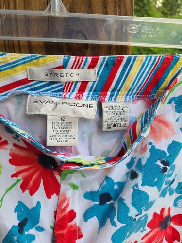 Evan Picone Pants Women's 12 Multicolor Floral Stretch Cotton Spring Capri Pants - Bild 2 von 4
