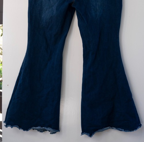 Rue+ Jeans Damen Blau Dark Wash High Rise Super Wide Leg Flare Stretch Gr. 20 - Bild 12 von 12