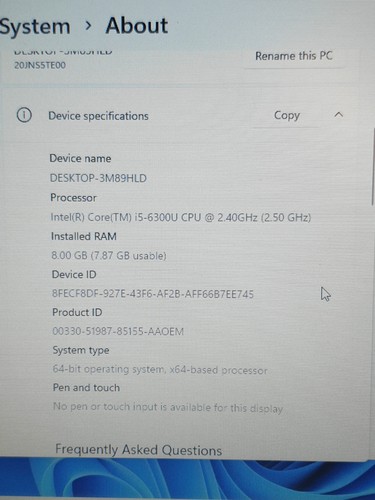 Lenovo ThinkPad  T470 14" i5-6300U 2.4GHZ 8GB RAM 256GB SSD WIN 11 PRO ,SL16 - Picture 7 of 17