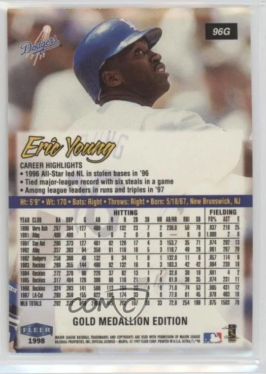 1998 Ultra Gold Medallion Edition Eric Young #96G - Image 2 of 2