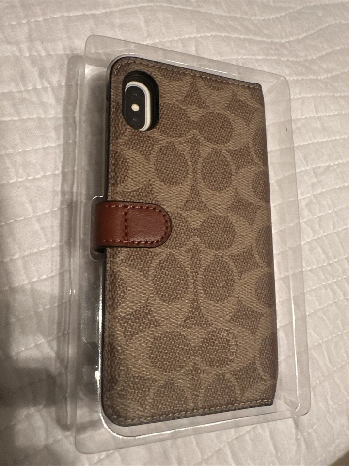 Capa carteira couro preta Coach iPhone XS Max - Imagem 3 de 4