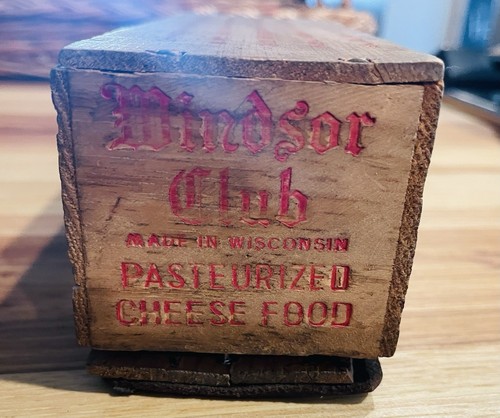 Vintage Wooden Cheese Box Windsor Club Manitowoc Wisconsin Pauly & Pauly - Picture 4 of 6