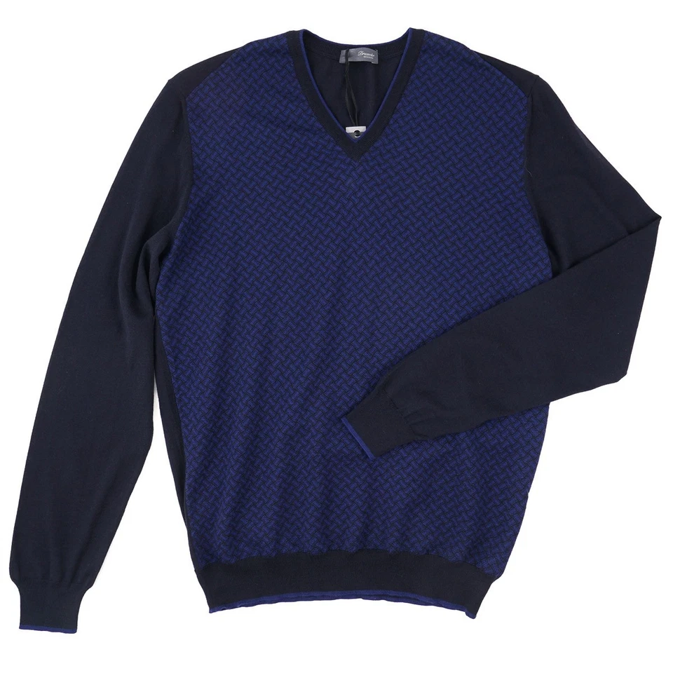 Suéter Drumohr Biscottino Estampado Superfino 140s Lana Merino S (UE 48) NUEVO CON ETIQUETAS Foto 3 de 4